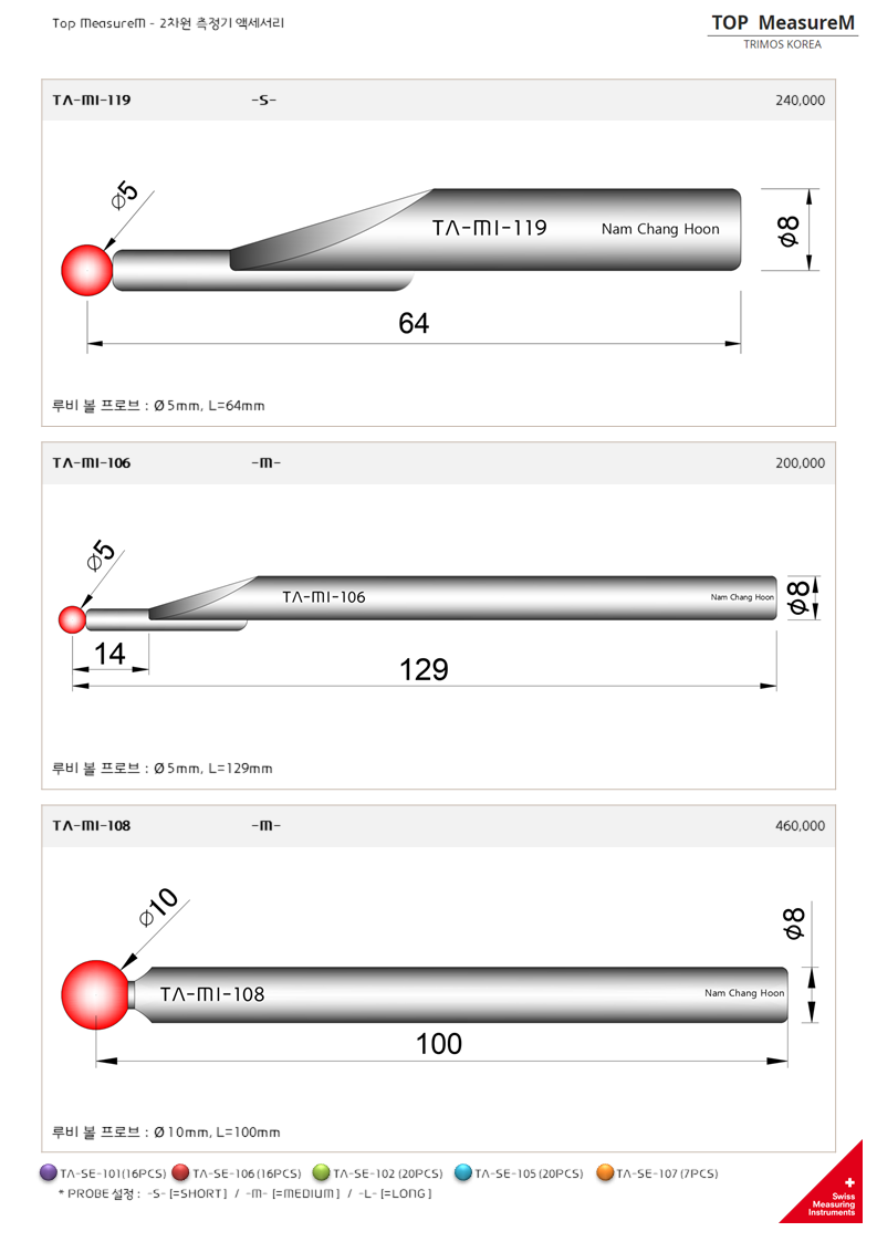 TRIMOSKOREA TRIMOS Height gauge accessories TASE105