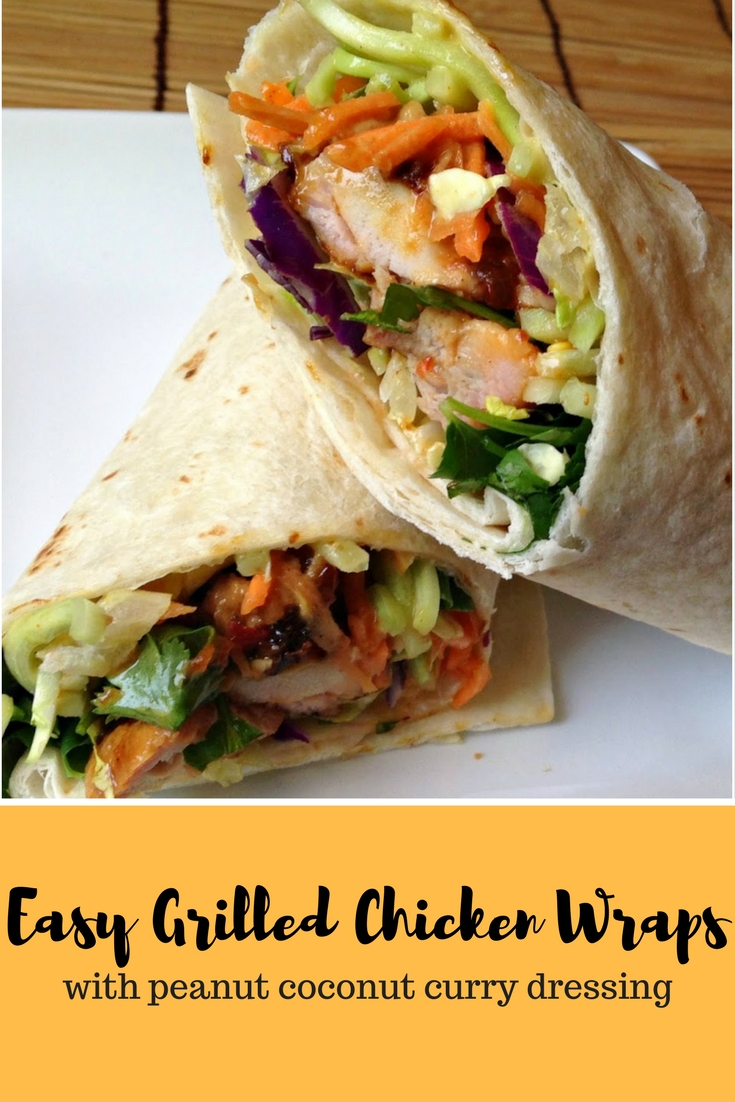 AD Easy Grilled Chicken Wraps with Peanut Coconut Curry Dressing