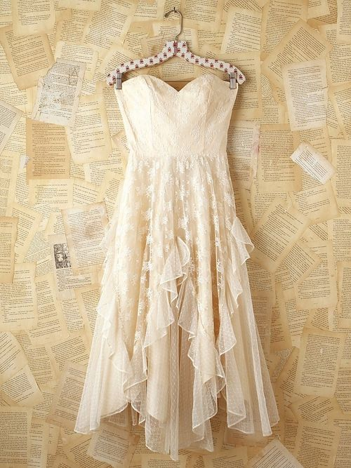 Lovable Vintage White Lace Strapless Dress - Creative Ideas