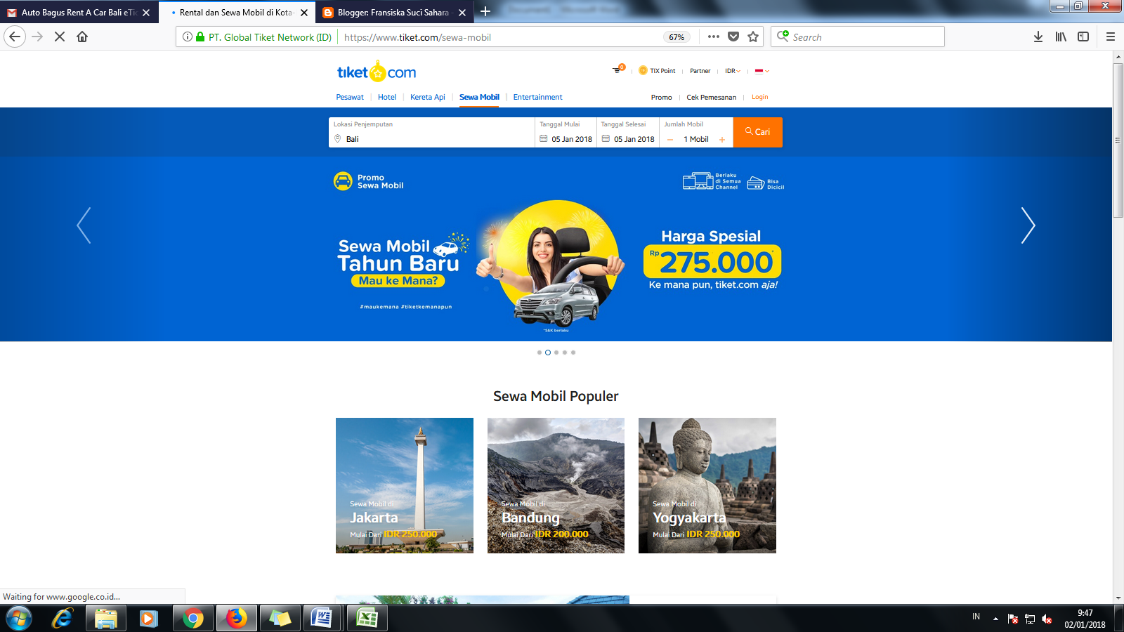 Review sewa mobil di