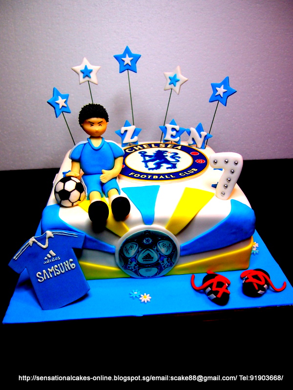 The Sensational Cakes CHELSEA SOCCER THEME CAKE SINGAPORE