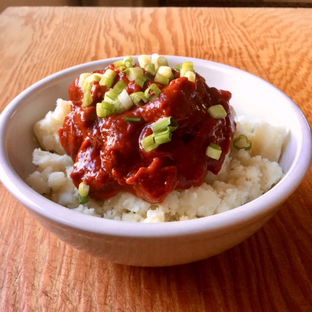 Home Cooked Vegan Chile Caribe with Seitan