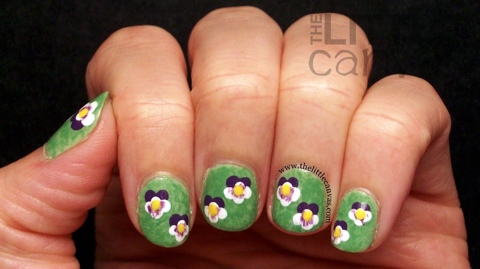 Pansy Nail Art + Tutorial The Little Canvas