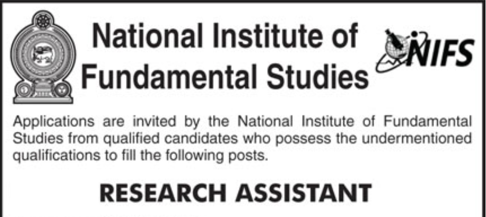 Vacancy - Research Assistant (NIFS)