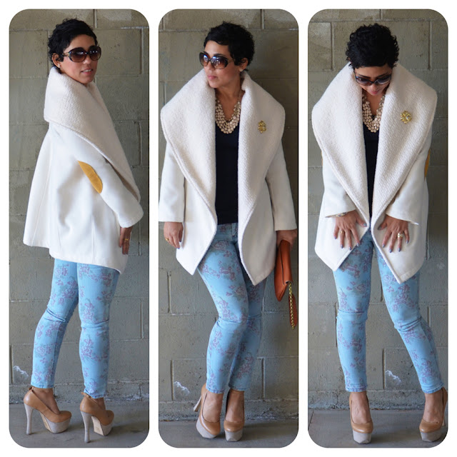 OOTD: DIY Coat w/ Floral Skinnies + Pattern Review V1263 |Fashion ...