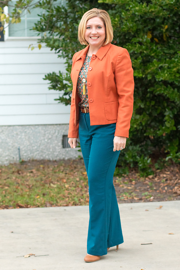 Rust orange and teal- fall color for the office