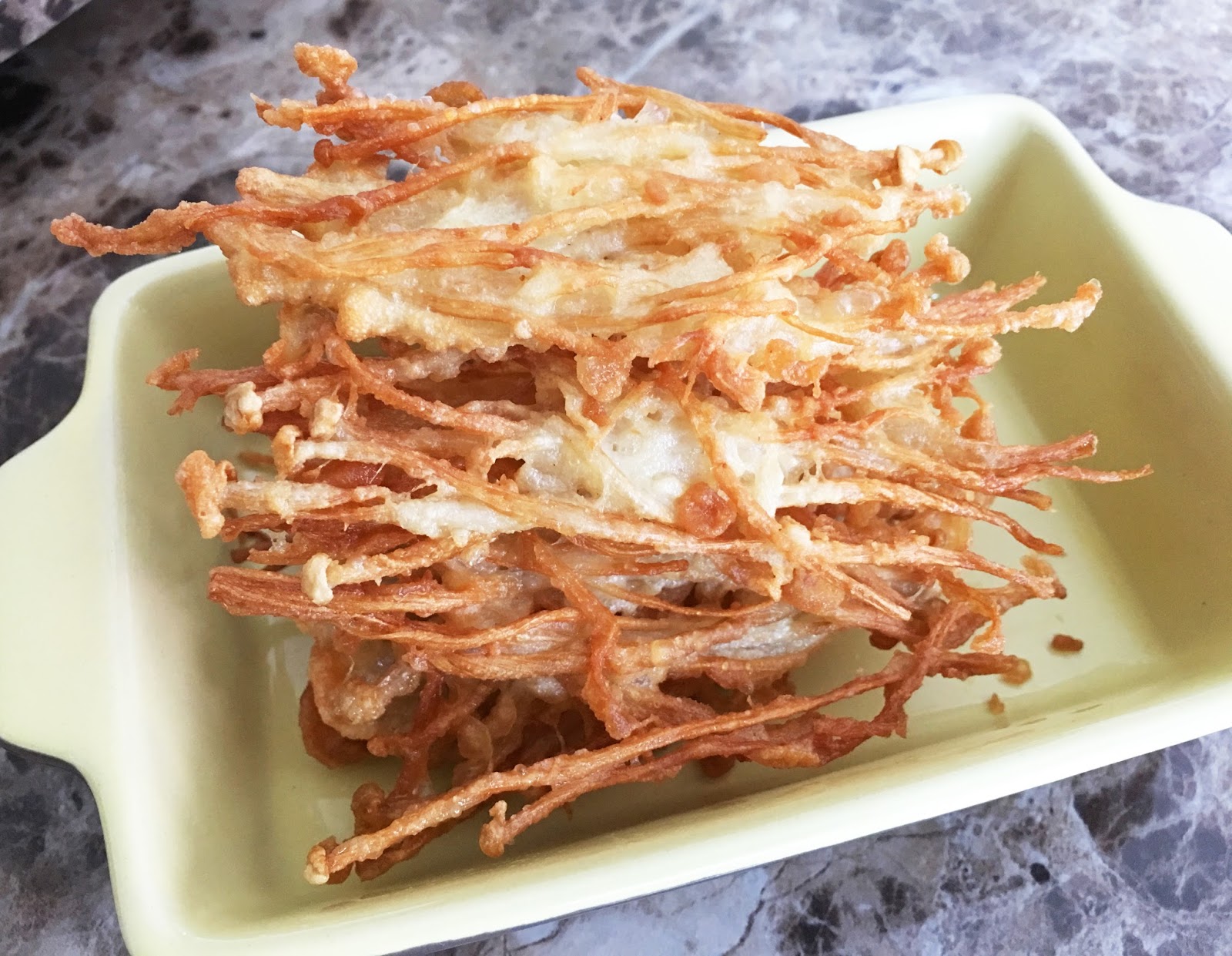 Crispy Fried Enoki Mushroom Fritter recipe