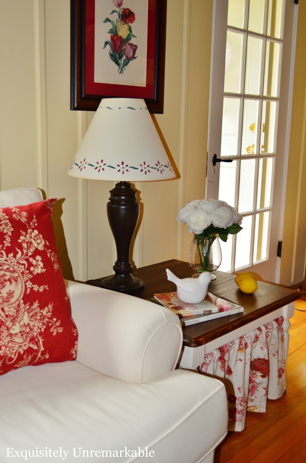 Easy Cottage Style Skirted Table Tutorial Exquisitely Unremarkable