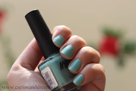 Nykaa nail polish, Nykaa pastel nail polish, review, swatch, mint meringue
