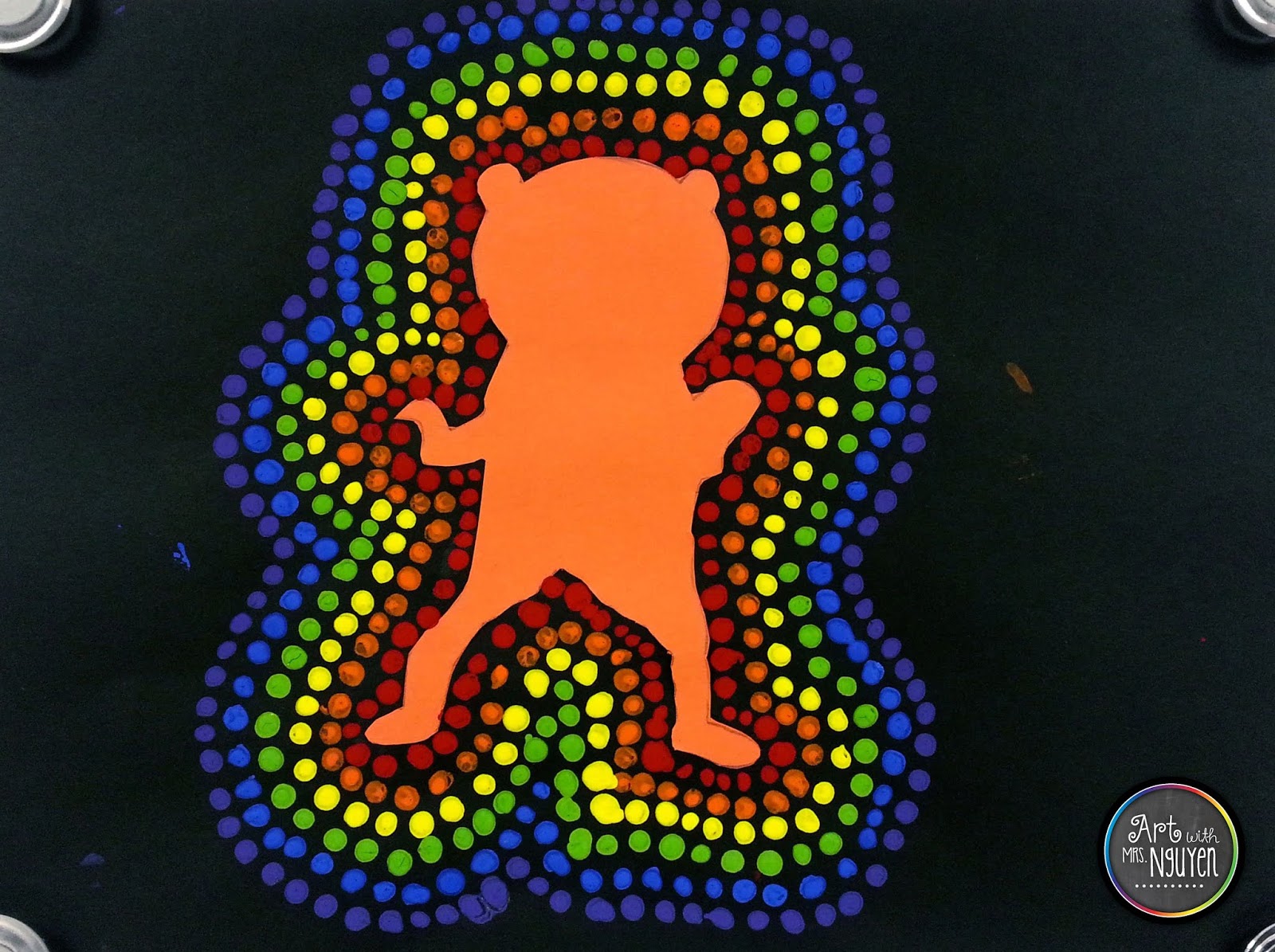 5th Grade – Dot Painting inspired by Australian Aborigines – In