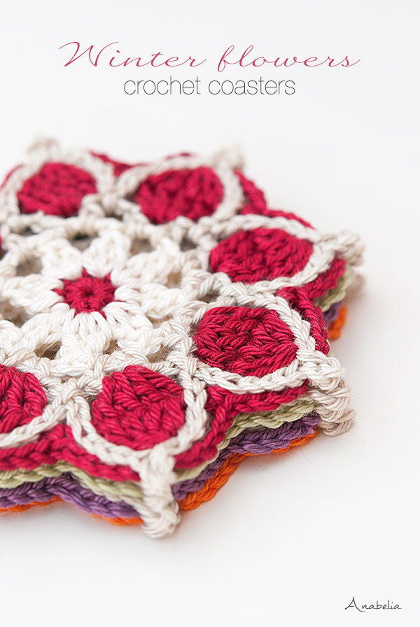 Anabelia Craft Design Winter Flowers Crochet Coasters Crochet Motif 1 2017