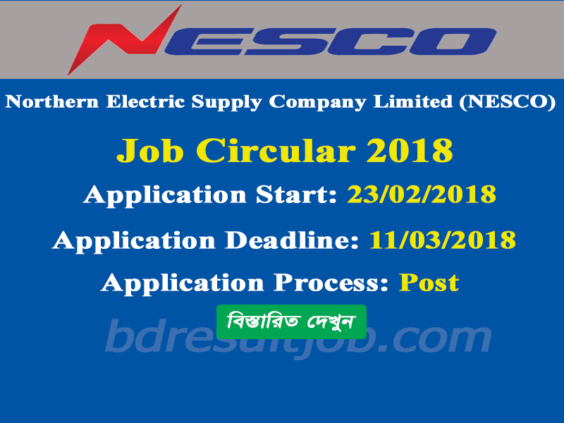 NESCO Recruitment Circular 2018 News Magazine