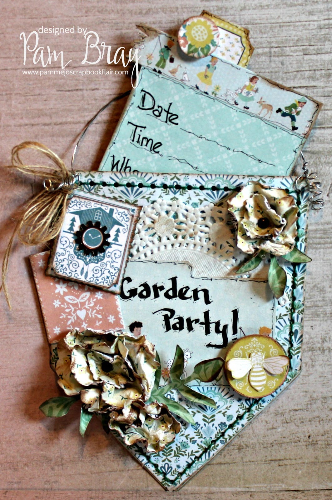 Pam Bray Designs A Girl with Flair Garden Party Invitation with