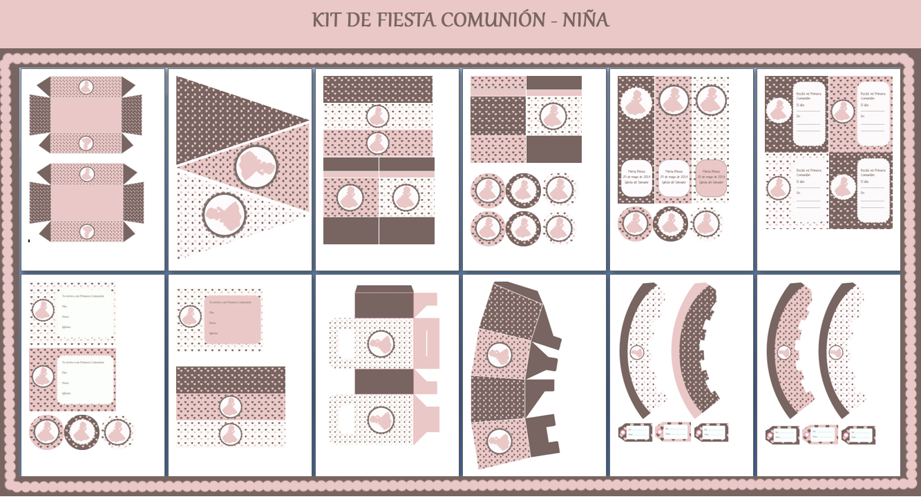 KIT DE FIESTA PRIMERA COMUNIÓN NIÑA