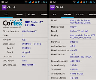 Cherry Mobile Amber CPU-Z Info