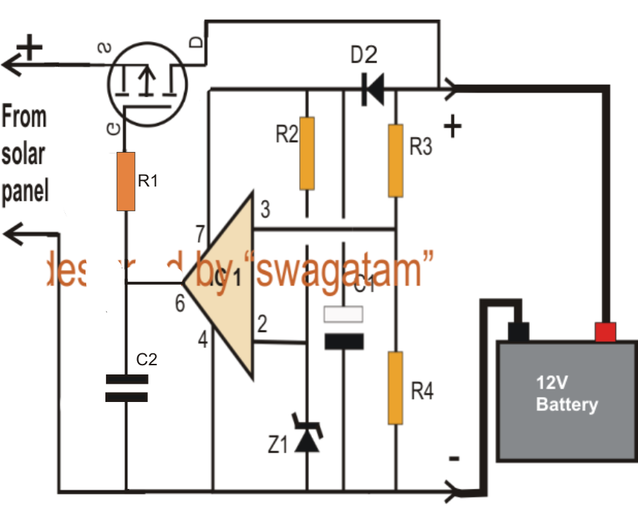 Simple Zero Drop Solar Charger Circuit | Circuit Diagram ...