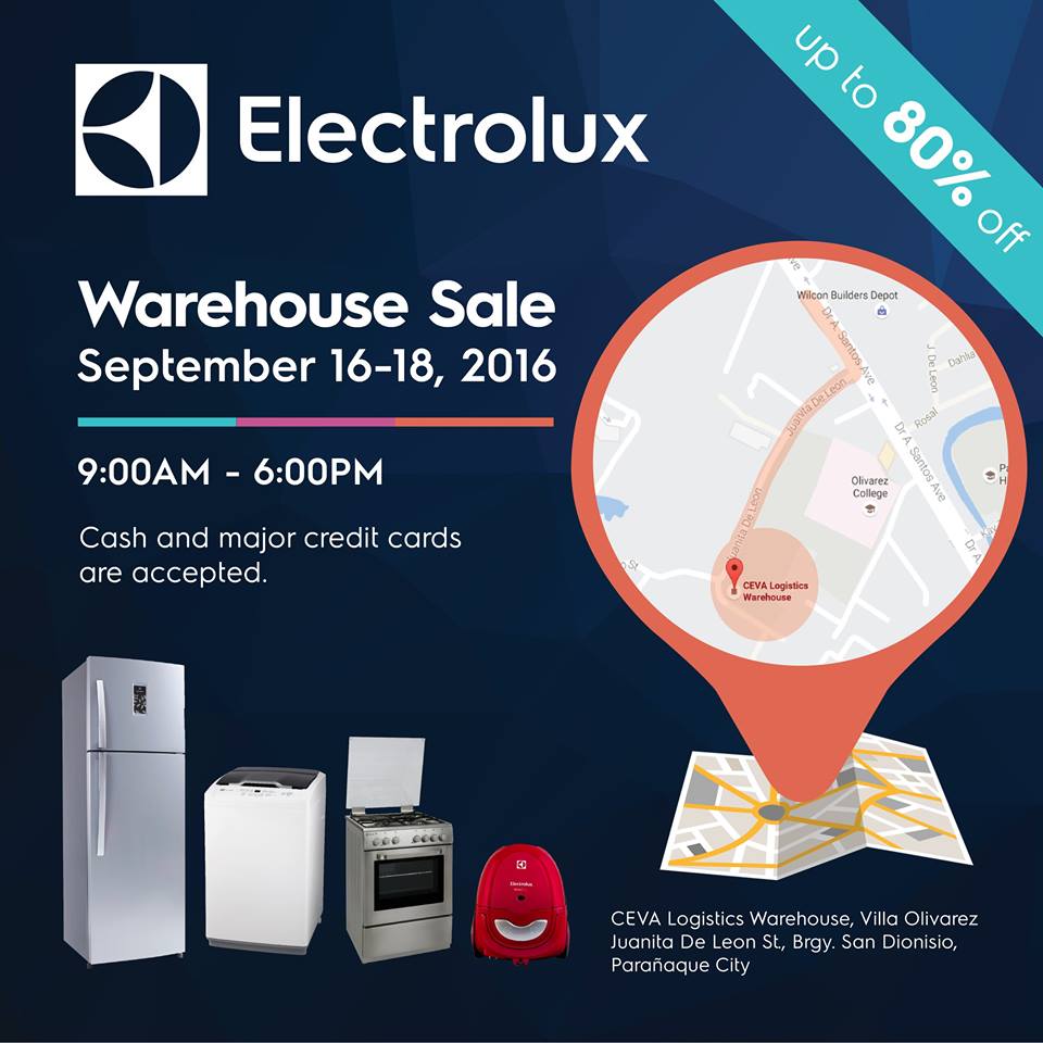 Manila Shopper Electrolux Warehouse SALE September 2016