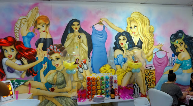 Disney princess mural in the scouse bird salon, liverpool