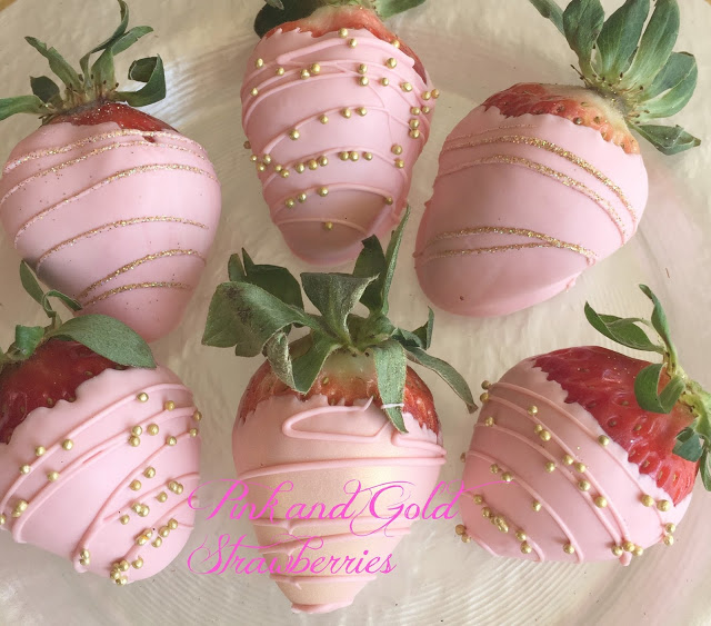 Pink and Gold Strawberries