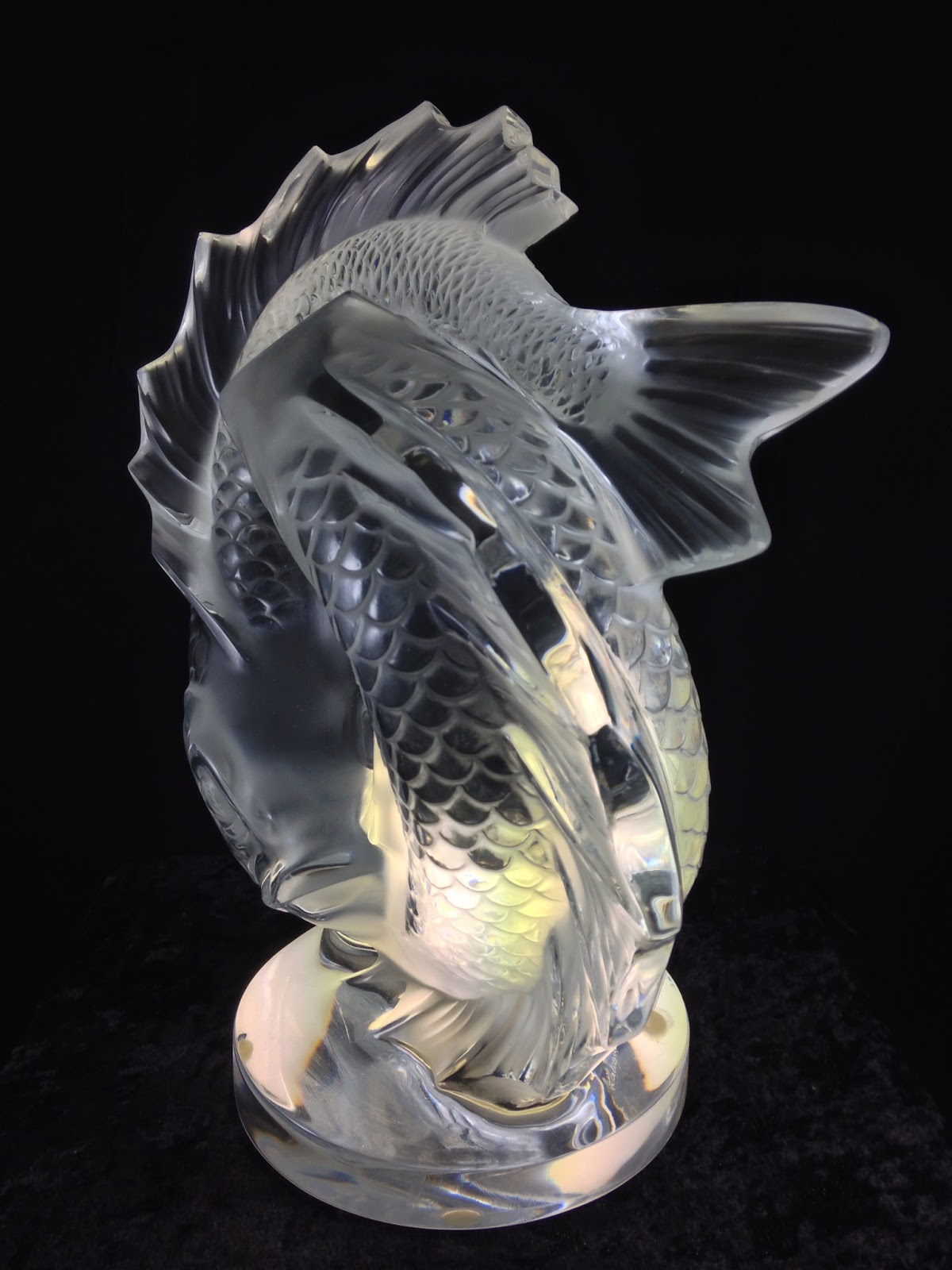 Antiques, Art, and Collectibles Lalique Crystal Deux Poissons Koi Fish