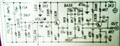Tone control mono circuit  with C828 / C945