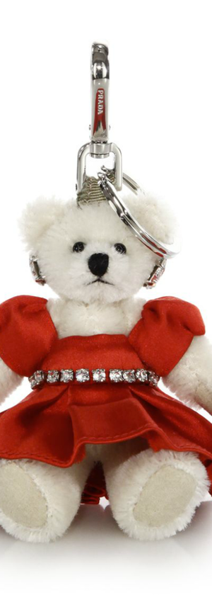 Prada Charlotte Crystal-Embellished Bear Keychain