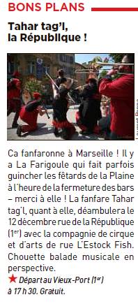 La fanfare Tahar Tag'l sur le quotidien gratuit 20 Minutes Marseille