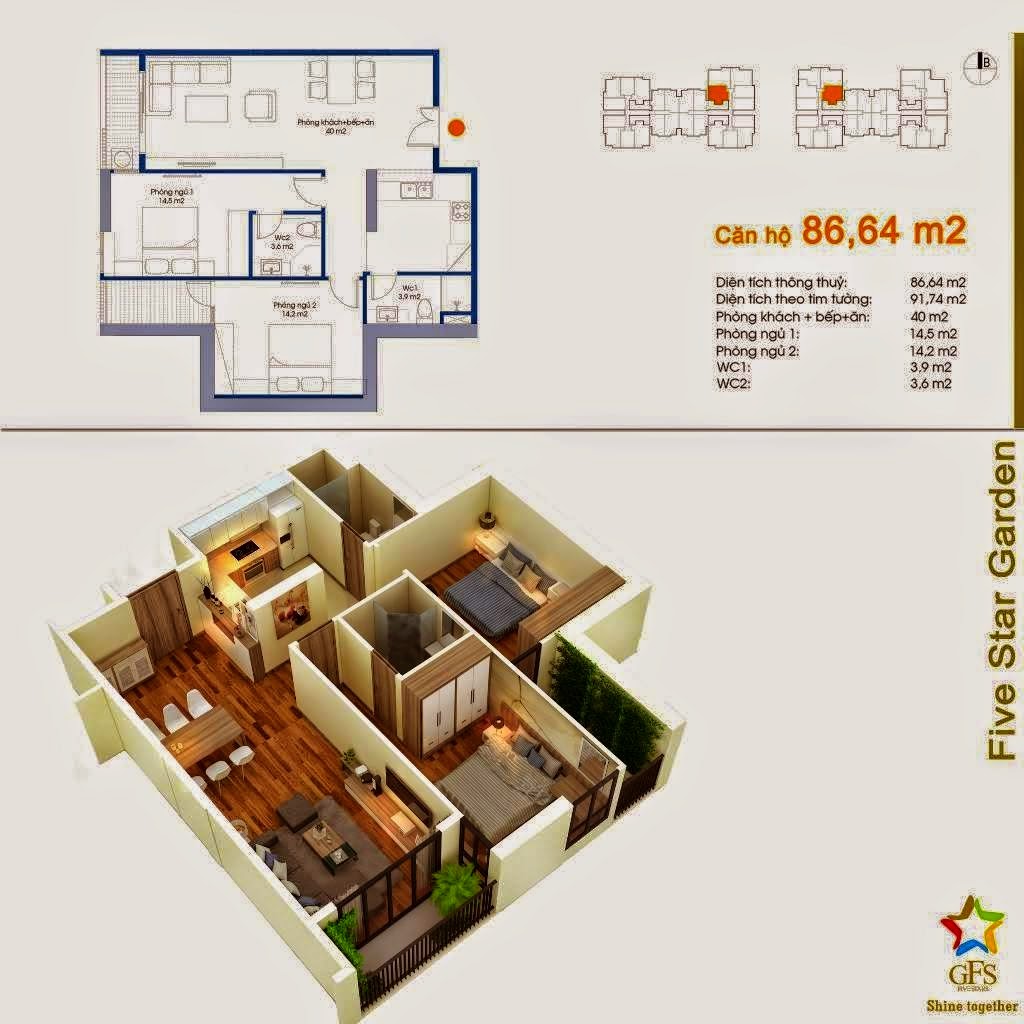 Căn 86,64 m2 Căn 86,64 m2
