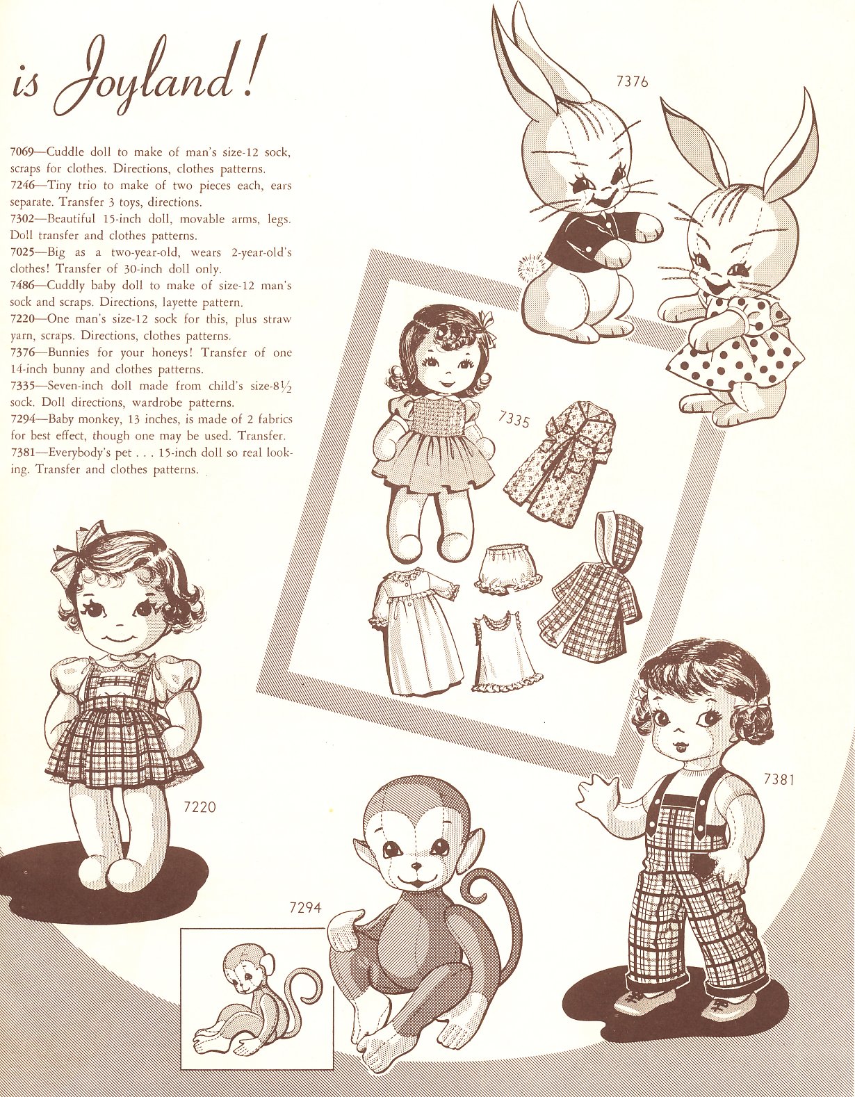 Vintage Cloth Doll Patterns Cloth Doll Patterns in 1950s Alice Brooks
