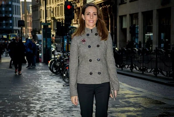 Princess Marie is wearing her Giorgio Armani beige wool button front fashion jacket at the Scottish Autism 50th Anniversary Conference in Glasgow