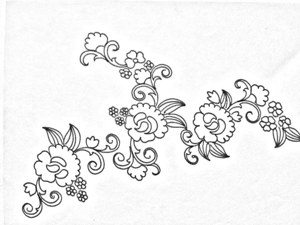 Drawing Sunflower Embroidery Pattern