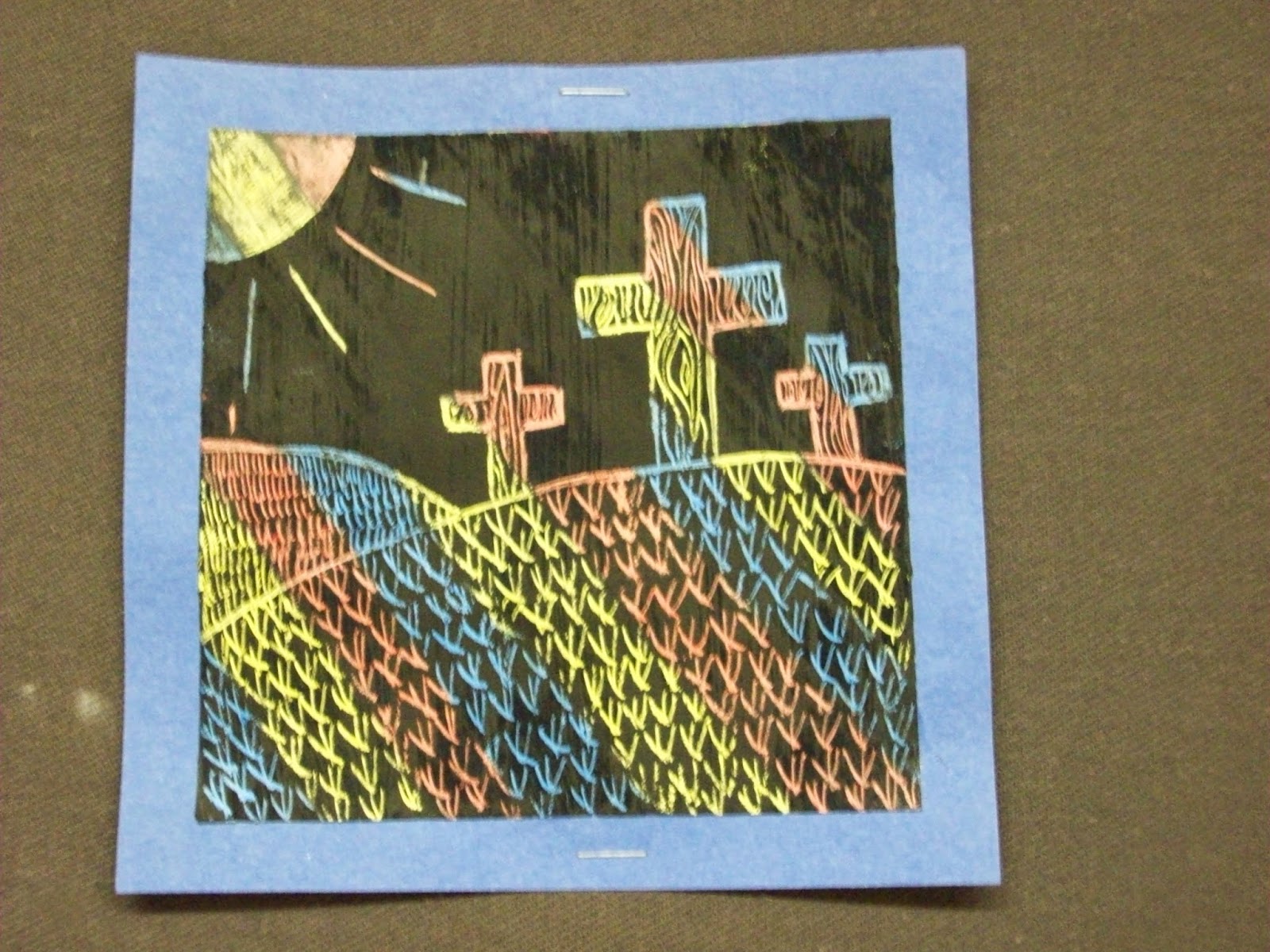 Miss Stahl's Art Gallery Crayon Etching