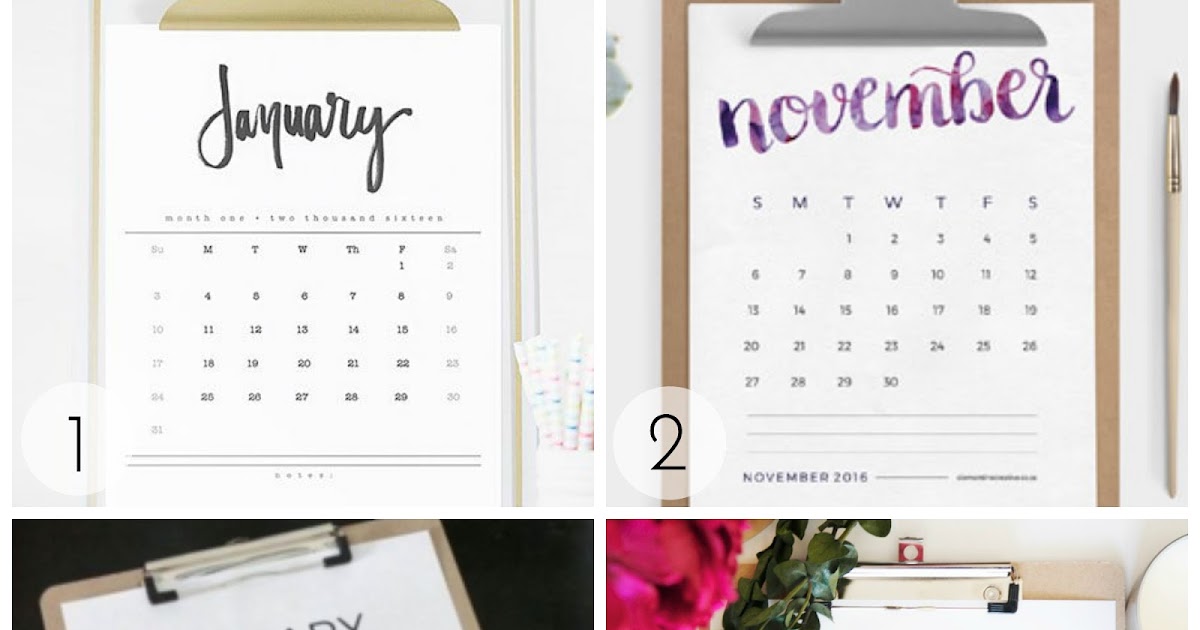 4 Free Minimalist Printable Calendars for 2016 | Lindsay Eryn