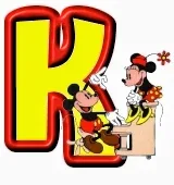 Lindo alfabeto de Mickey y Minnie tocando el piano K.