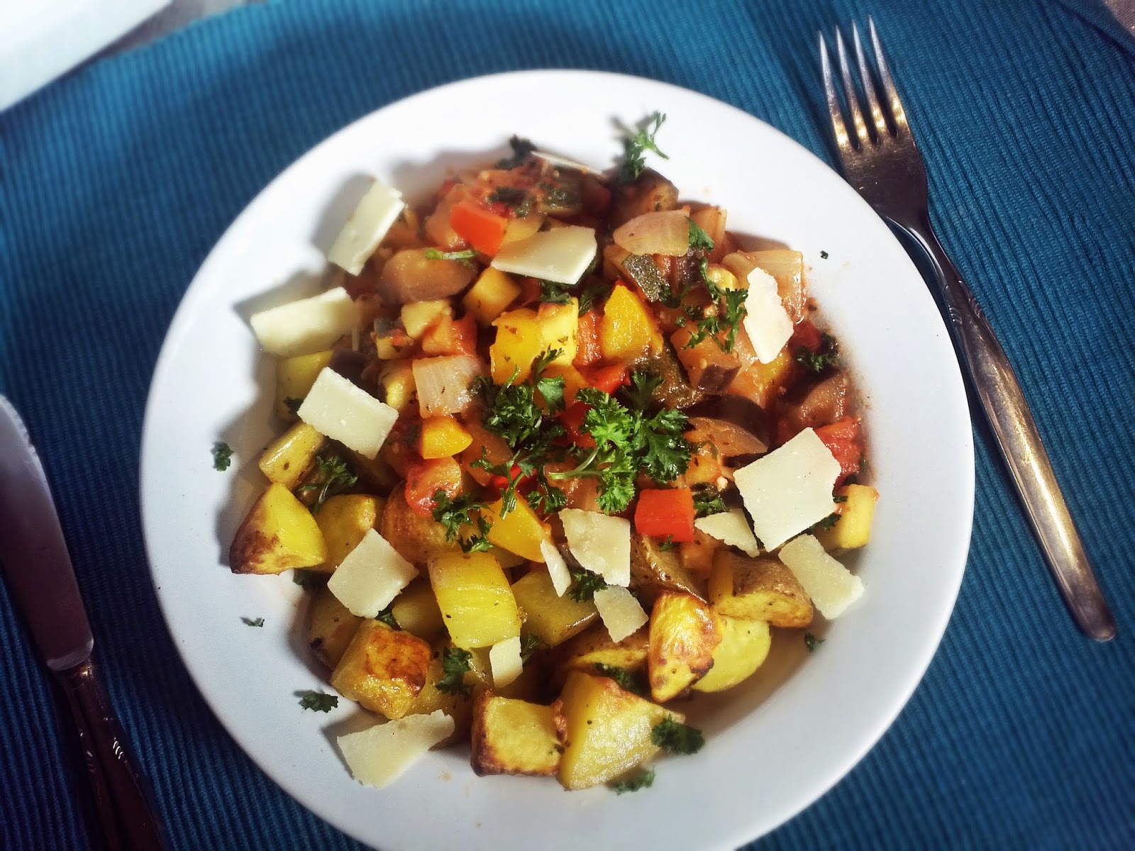 GRAZING WITH DANI Ratatouille over OvenRoasted Potatoes