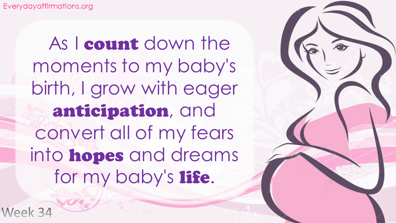 Positive Pregnancy Affirmations Third Trimester - Week 34