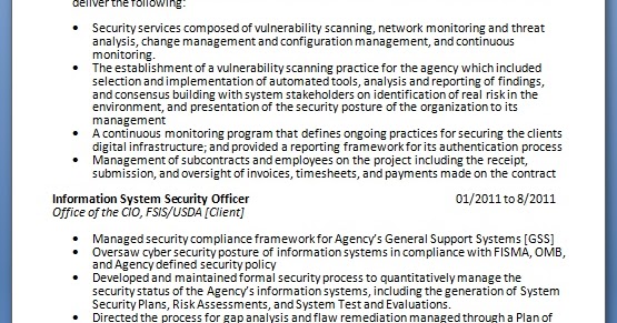 Cyber Security Resume Format In Word Free Download