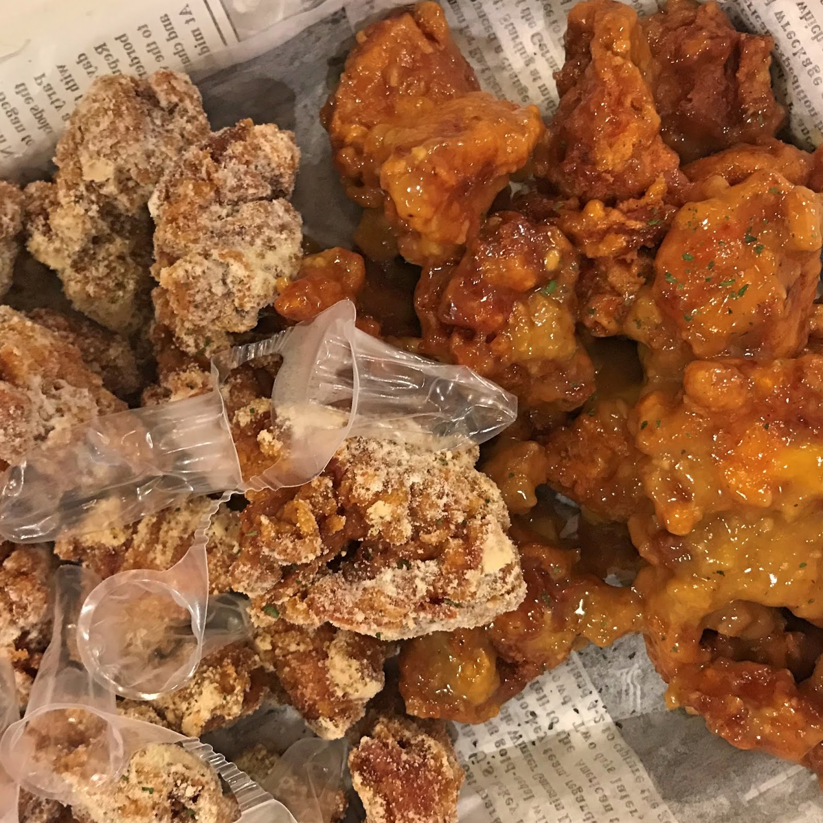 [NYC KTown] Pelicana White Snowing Cheese and Spicy Pelicana