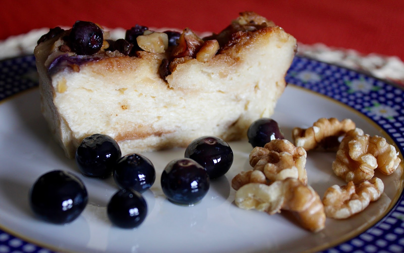 Pacocinartu Pudin de pan viejo con arándanos, nueces y pepitas de
