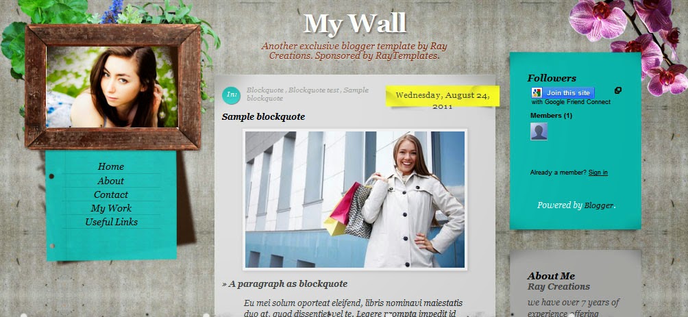 My Wall Blogger Template