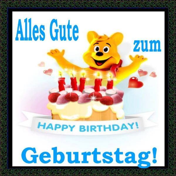 Teddybar Mit Geburtstagstorte Alles Gute Zum Geburtstag Happy
