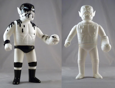 Black & White Cannibal Fuckface and Unpainted White Cannibal Fuckface Vinyl Figures by Monster Worship