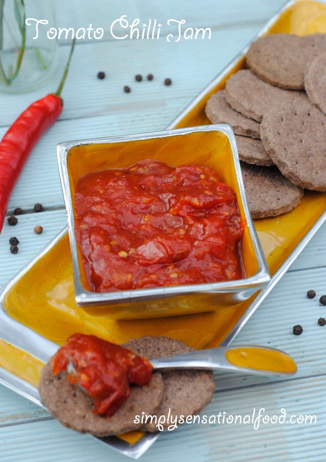Tomato Chilli Jam Secret recipe club 21st July 2014 simply.food