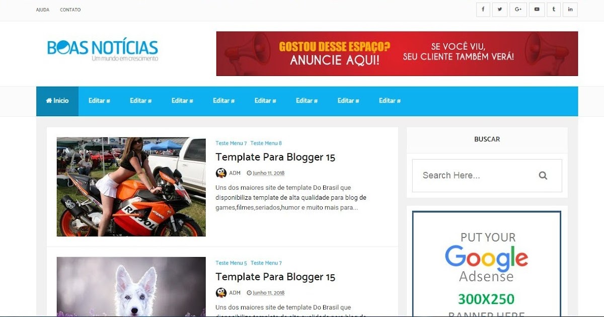 Template De Portal De Notícias Para