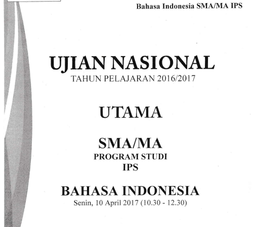 PEMBAHASAN SOAL UN TAHUN 2016/2017 BAHASA INDONESIA SMA/MA-MENENTUKAN