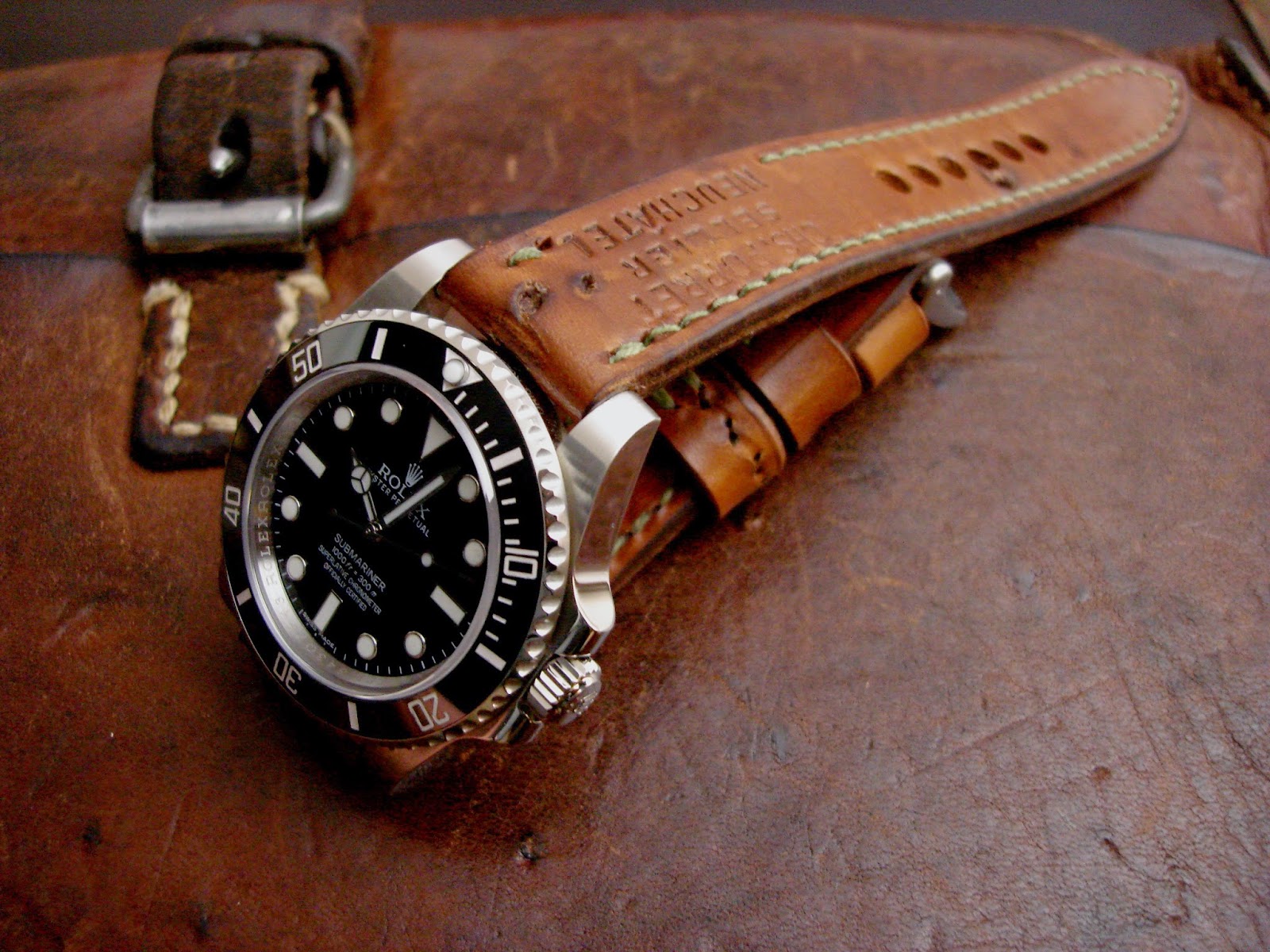 rolex submariner no date leather strap