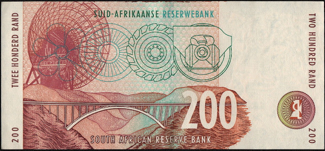 South Africa Currency 200 Rand banknote 1994