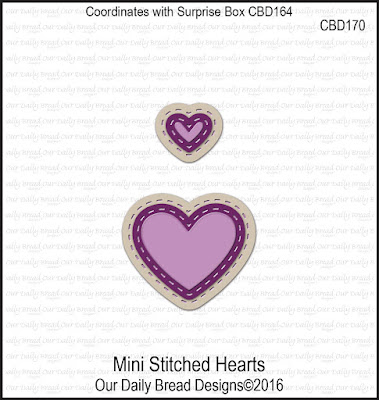 Our Daily Bread Designs Custom Dies: Mini Stitched Hearts