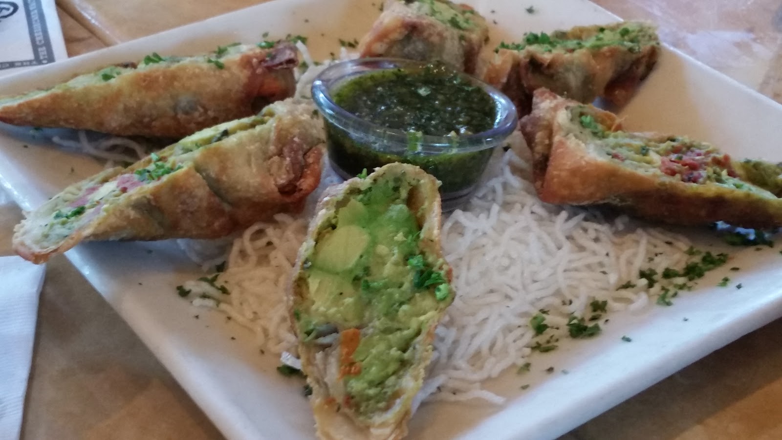 While You Are Dining Cheesecake Factory Avocado Egg Rolls 