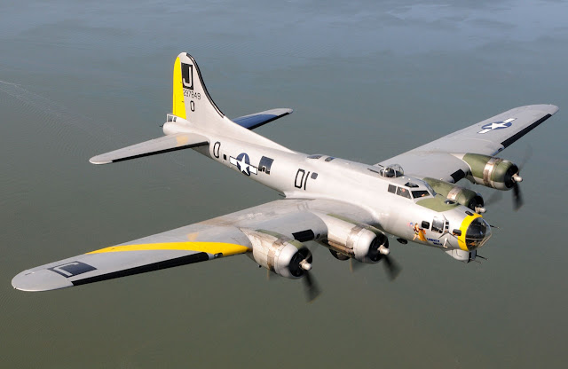 Boeing B-17 Flying Fortress Inflight Over Ocean
